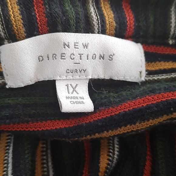 New Directions curvy striped button down tie front Sz 1X - Picture 4 of 4